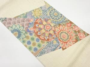 作家物　纐纈切り嵌め風華紋・花唐草に古典柄模様袋帯